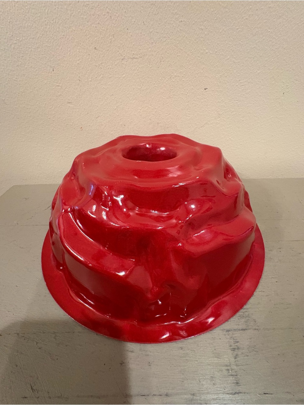 VTG Red Rose Shaped Metal Bundt Cake Pan